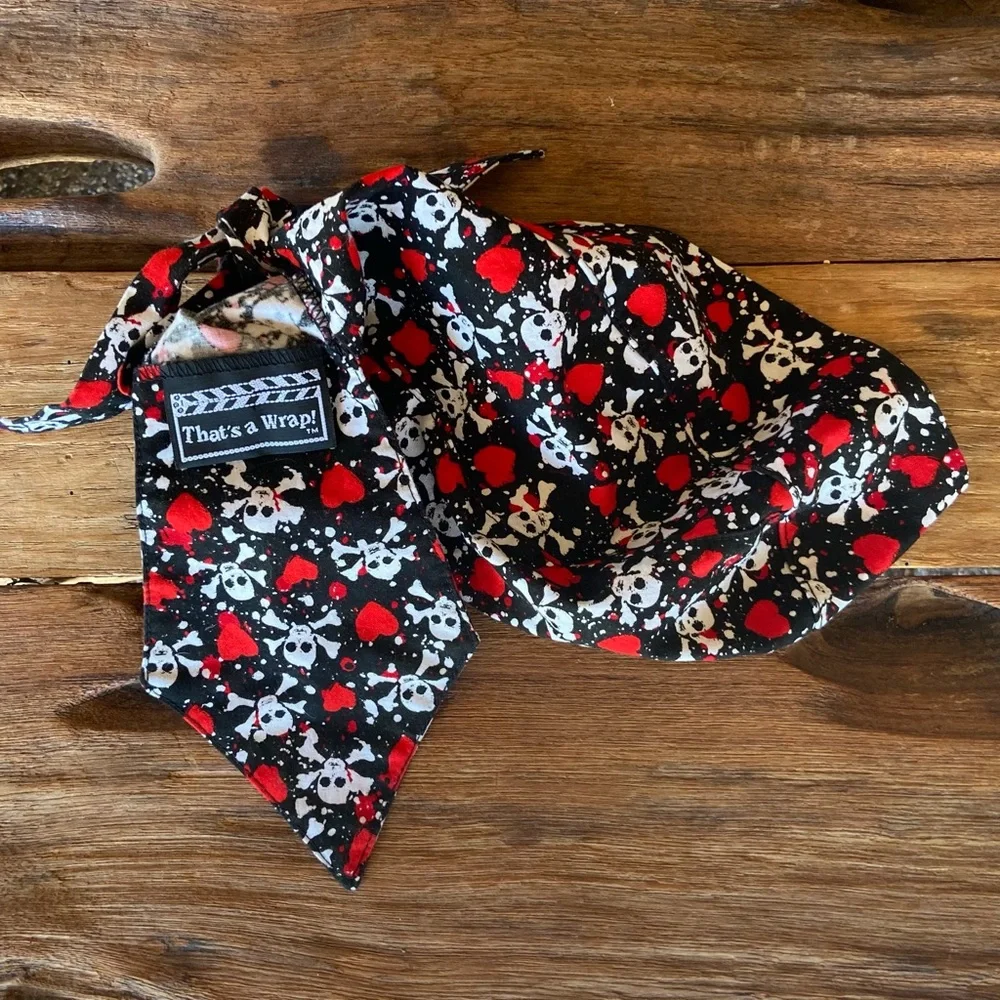 Head Scarf Biker HEAD WRAP Skull Design BY THAT’S a WRAP